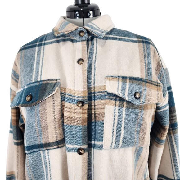 Blue B Collection Plaid Button-Up Flannel Jacket M - Picture 3 of 15
